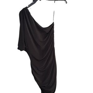 Moda International Women’s Elegant Black One-Shoulder Dress Size XS